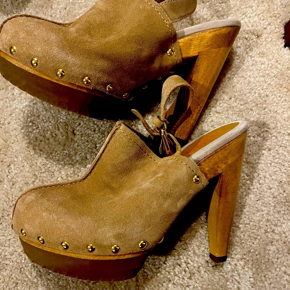 Michael kors wooden heels